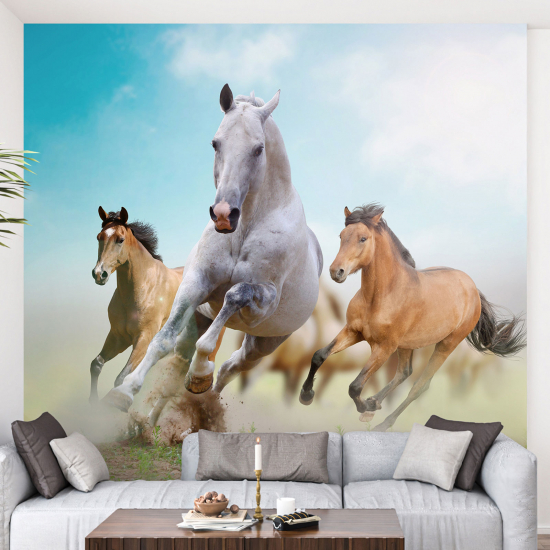 Papel pintado panorámico - Caballos