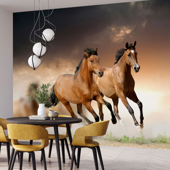 Papel pintado panorámico - Caballos