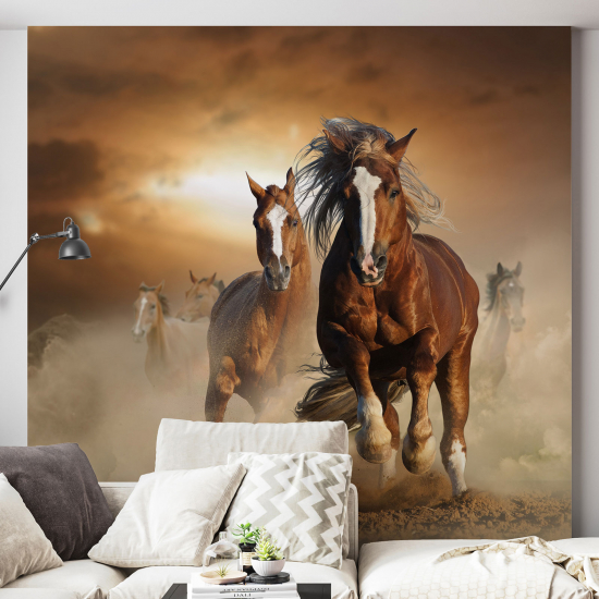 Papel pintado panorámico - Caballos