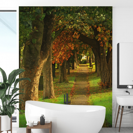 Papel pintado panorámico - Camino Otoño