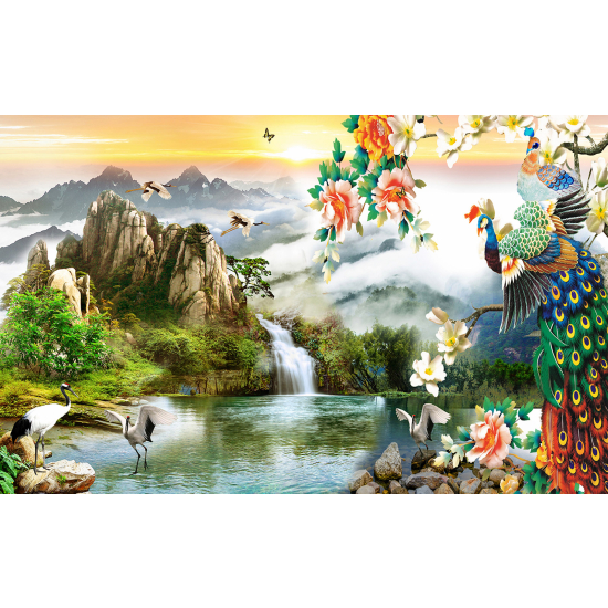Papel pintado panorámico - Cascada de Pájaros