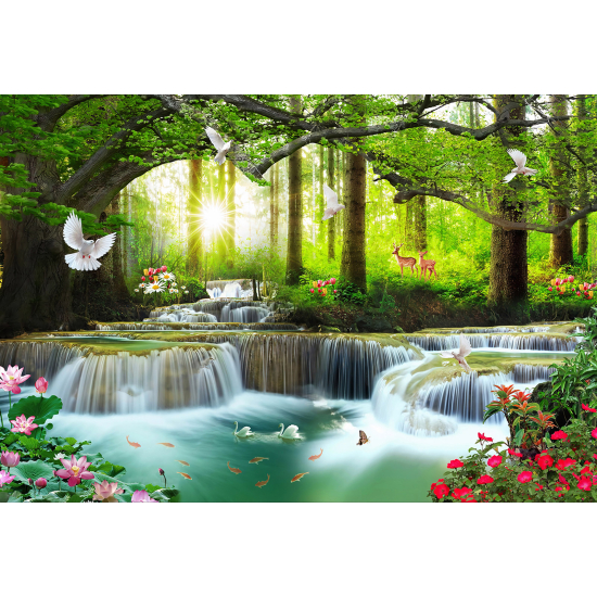 Papel pintado panorámico - Cascadas