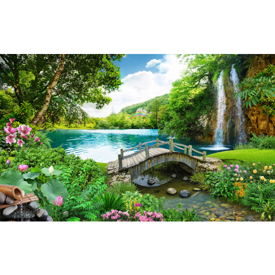 Papel pintado panorámico - Cascadas