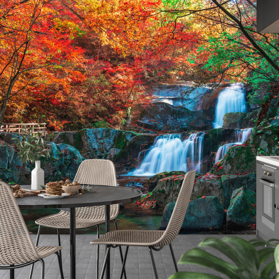 Papel pintado panorámico - Cascadas Otoño