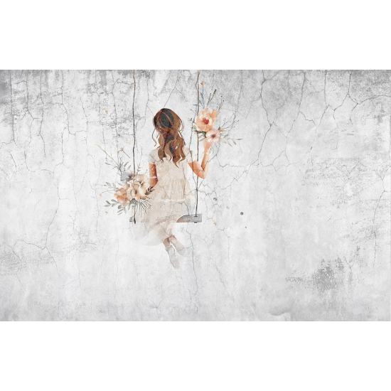 Papel pintado panorámico - Chica Columpio Abstracto