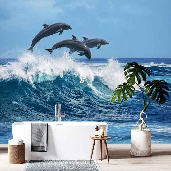 Papel pintado panorámico - Delfines