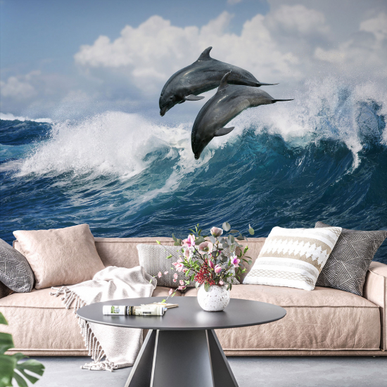 Papel pintado panorámico - Delfines