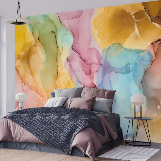 Papel pintado panorámico - Efecto marmoleado Colores