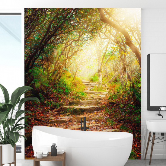 Papel pintado panorámico - Escaleras Bosque