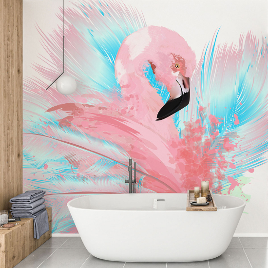 Papel pintado panorámico - Flamenco rosa