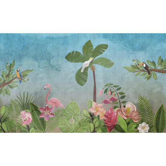 Papel pintado panorámico - Flamenco Rosa