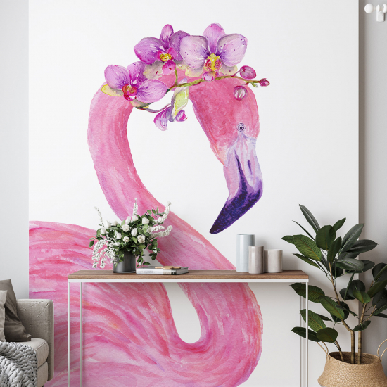 Papel pintado panorámico - Flamenco rosa Flores