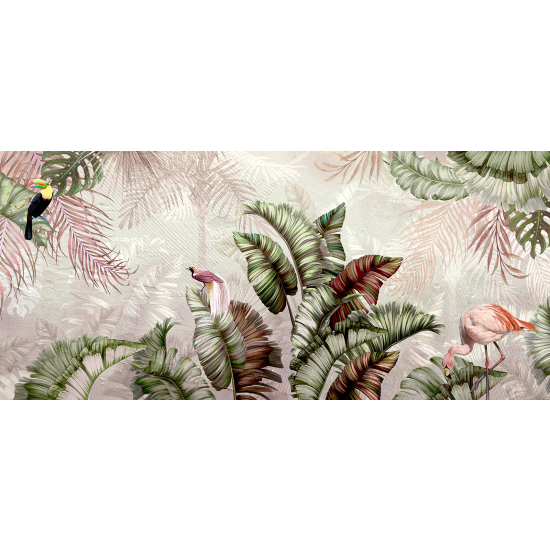 Papel pintado panorámico - Flamenco Rosa Tropical