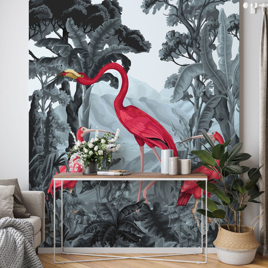 Papel pintado panorámico - Flamenco Rosado Aves