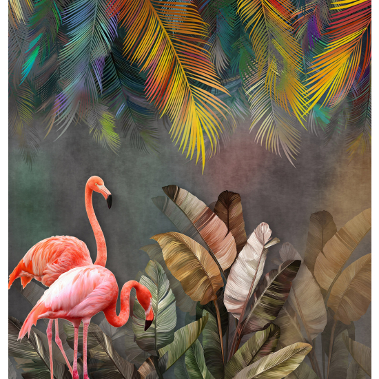 Papel pintado panorámico - Flamencos Rosados