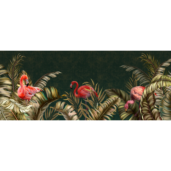Papel pintado panorámico - Flamencos Rosados