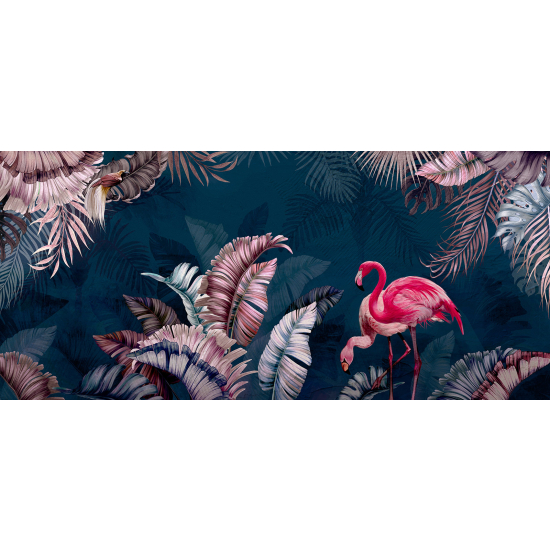Papel pintado panorámico - Flamencos Rosados