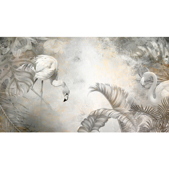 Papel pintado panorámico - Flamencos Rosados