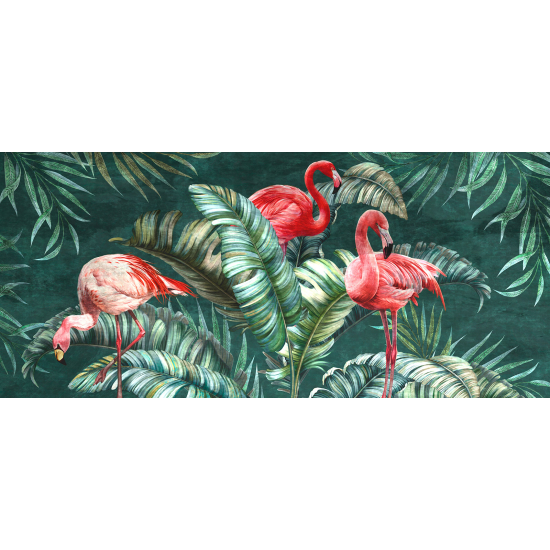 Papel pintado panorámico - Flamencos Rosados