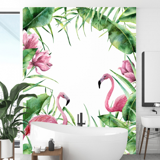 Papel pintado panorámico - Flamencos rosas