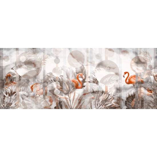 Papel pintado panorámico - Flamencos rosas