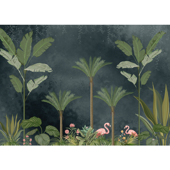 Papel pintado panorámico - Flamencos rosas