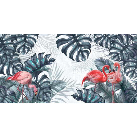 Papel pintado panorámico - Flamencos rosas