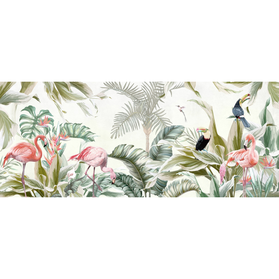 Papel pintado panorámico - Flamencos rosas