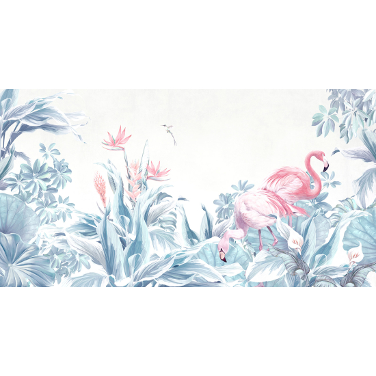 Papel pintado panorámico - Flamencos rosas