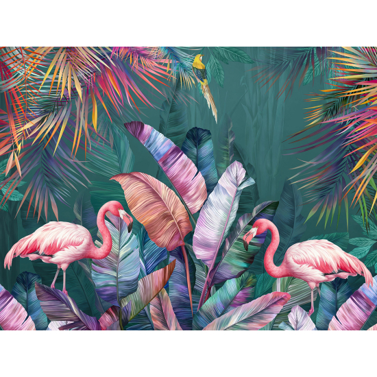 Papel pintado panorámico - Flamencos rosas