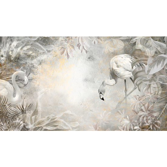 Papel pintado panorámico - Flamencos rosas