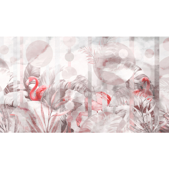 Papel pintado panorámico - Flamencos rosas