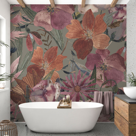 Papel pintado panorámico - Flores