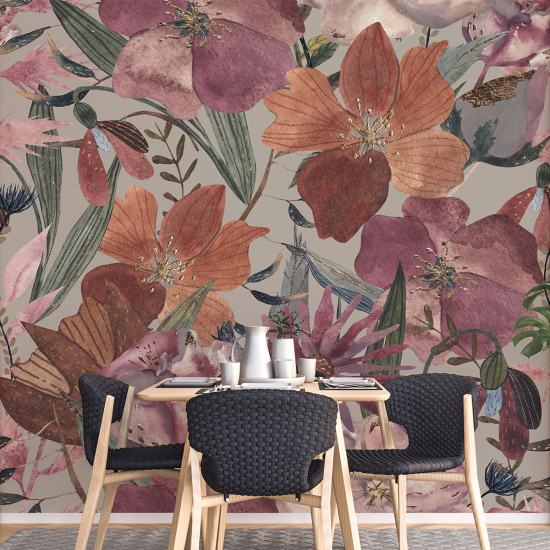 Papel pintado panorámico - Flores