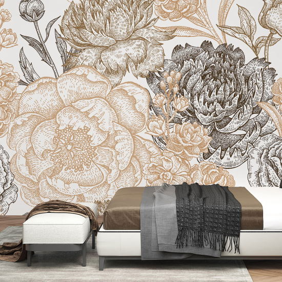 Papel pintado panorámico - Flores