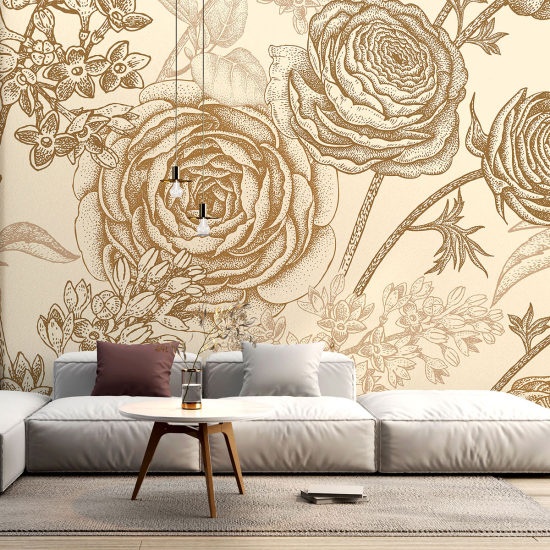 Papel pintado panorámico - Flores