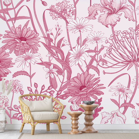 Papel pintado panorámico - Flores