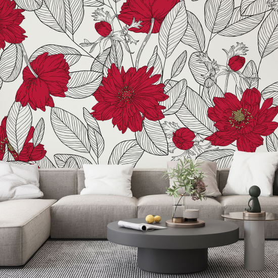 Papel pintado panorámico - Flores