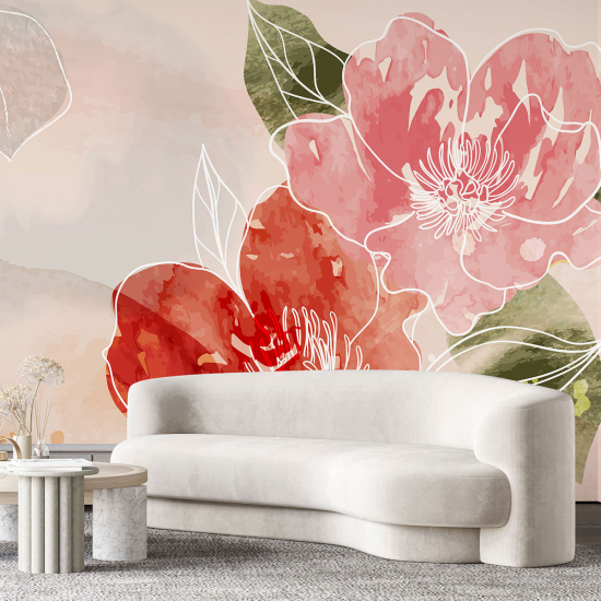 Papel pintado panorámico - Flores