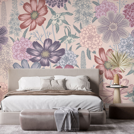 Papel pintado panorámico - Flores