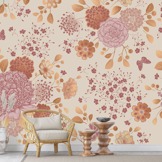 Papel pintado panorámico - Flores