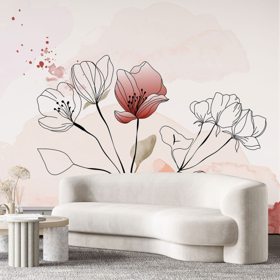 Papel pintado panorámico - Flores