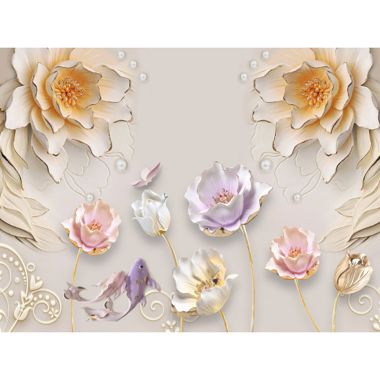 Papel pintado panorámico - Flores