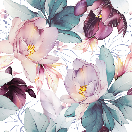 Papel pintado panorámico - Flores
