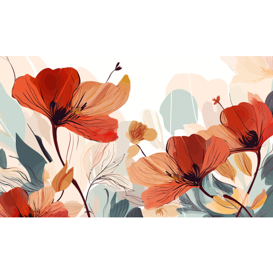 Papel pintado panorámico - Flores