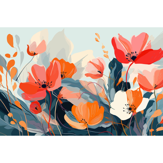 Papel pintado panorámico - Flores