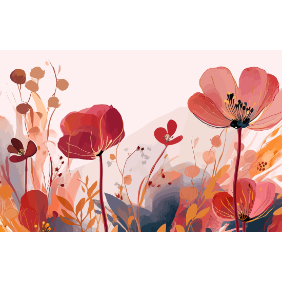 Papel pintado panorámico - Flores