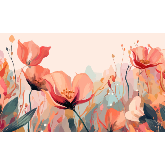 Papel pintado panorámico - Flores