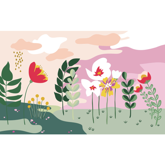 Papel pintado panorámico - Flores