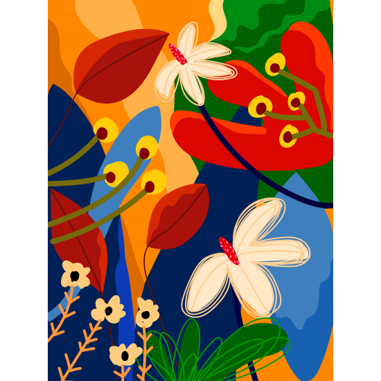 Papel pintado panorámico - Flores